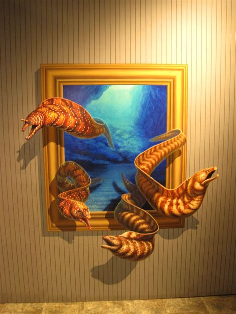 Escaping Eels From a Painting Optical Illusion