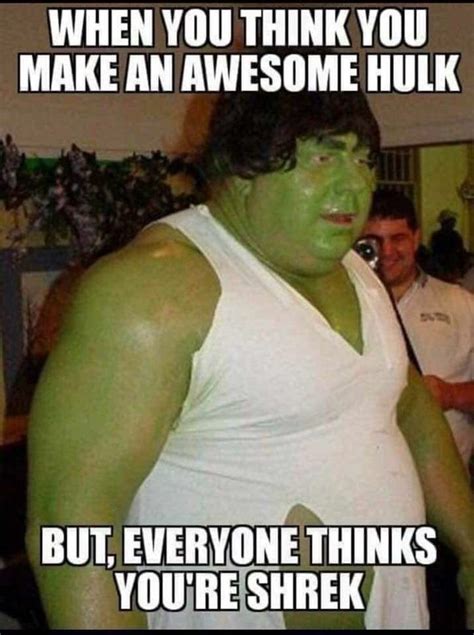 When you think you make an awesome Hulk, But, Everyone thinks You’re ...