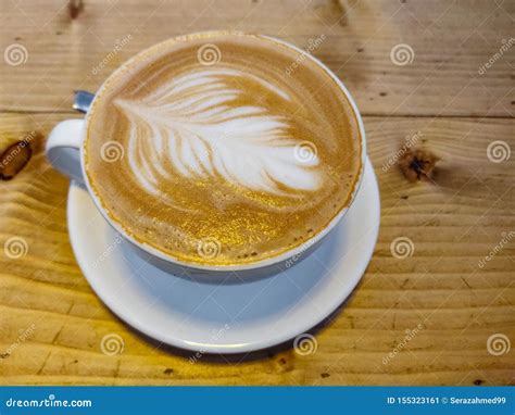 Milk coffee with art stock image. Image of foam, heart - 155323161