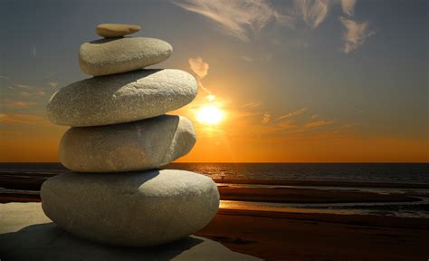 1920x1080 resolution | balance stone near calm water of beach HD ...