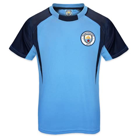 Manchester City FC Official Football Gift Boys Poly Training Kit T-Shirt | eBay