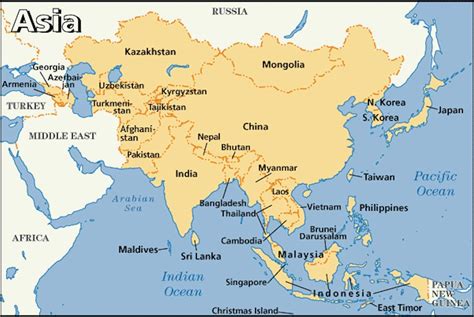 Categorical Asian Map With Names All Countries In Asia Pacific Countries Name Map Of Asia In Hd ...