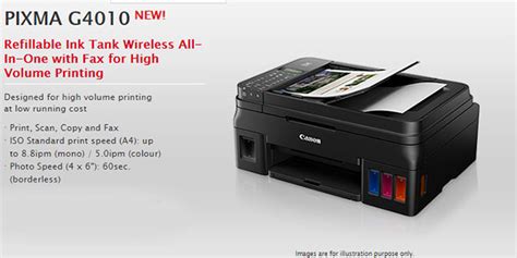 Canon PIXMA G4010 Refillable Ink Tank Wireless All-In-One with Fax for ...