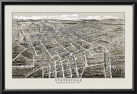 Statesville NC 1907 Restored Map | Vintage City Maps