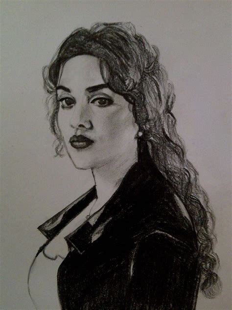 Kate Winslet - charcoal on paper (rose dewitt bukater titanic) artist ...