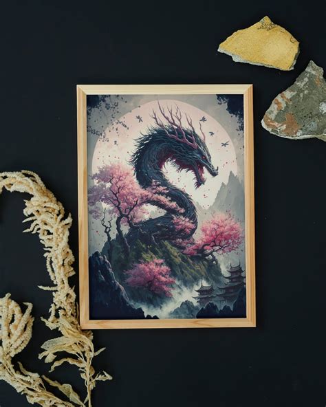 Japanese Dragon Art digital Download Japanese Art Asian - Etsy