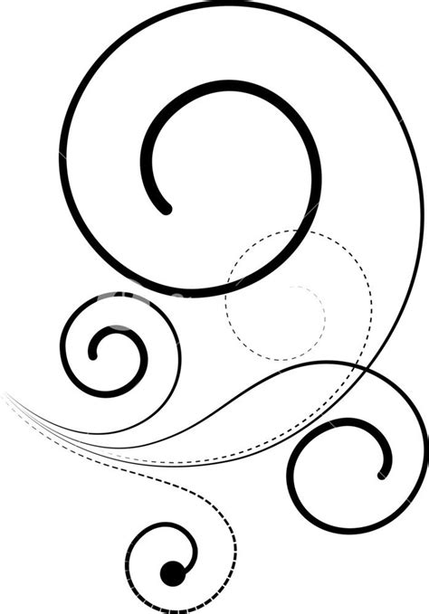 Spiral Floral Design Pattern in Black and White