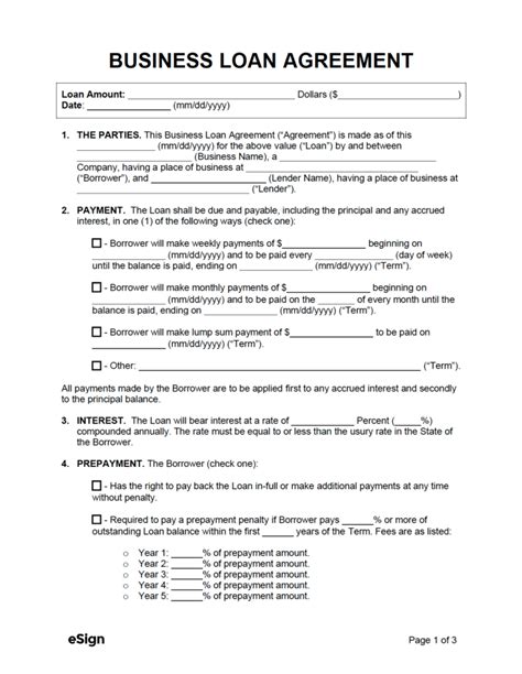 Small Business Loan Agreement Template