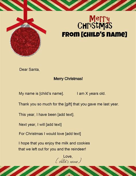 Free Letter to Santa