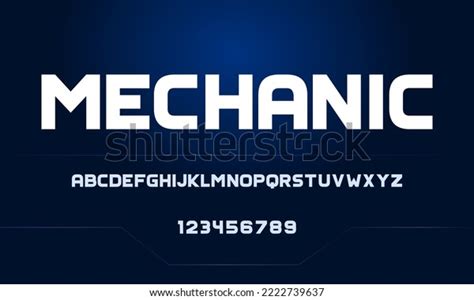 Mechanic Solid Font Style Alphabet Stock Vector (Royalty Free ...