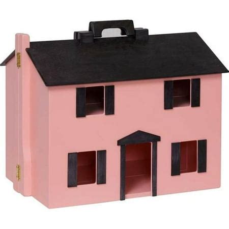 Wooden Folding Doll House with Black Roof, Pink | Walmart Canada