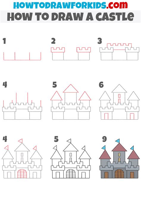 How to Draw a Castle - Easy Drawing Tutorial For Kids