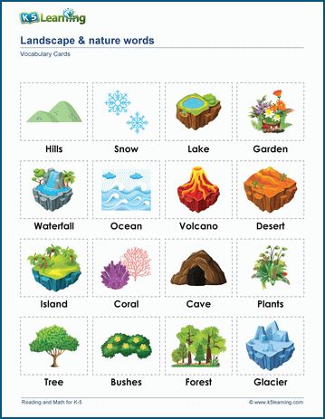 Nature words & vocabulary cards | K5 Learning