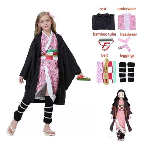 Kimetsu No Yaiba Traje Kimono Cosplay Para Niños-nezuko Kama | Cuotas ...