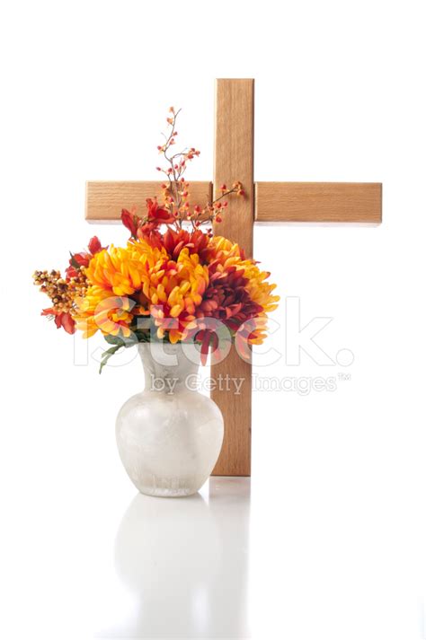 Fall Cross With Mums Stock Photo | Royalty-Free | FreeImages