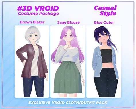 Vroid Clothing Pack, Vroid Outfit, Kawaii Clothes, Vroid Clothes ...