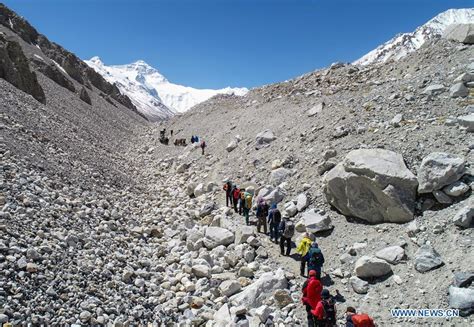 Base camp of northern face of Mount Qomolangma in Tibet