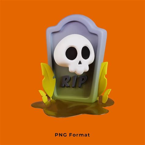 Premium PSD | Tombstone spooky halloween on PNG background