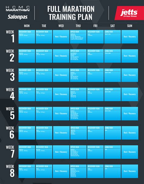 8-week Full marathon training plan - HCMC Marathon