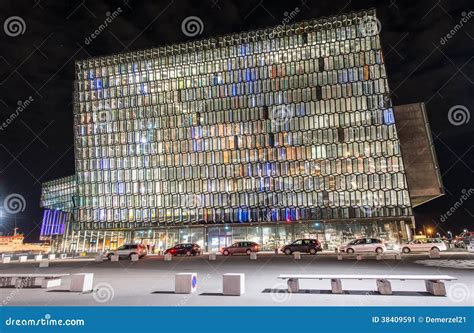 Harpa Concert Hall editorial photo. Image of night, famous - 38409591