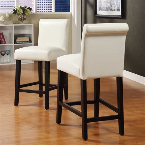 Arica Counter Stool 24 Inch High, Set of 2, White - Walmart.com