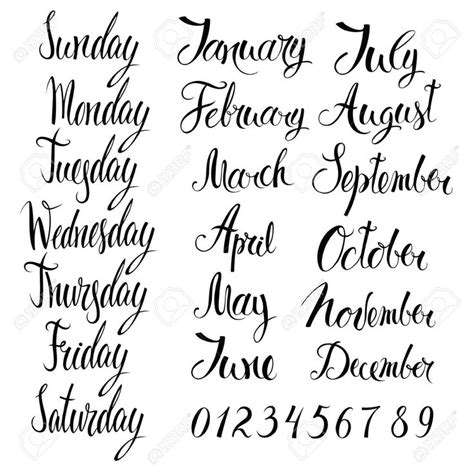 Calligraphy Number Fonts