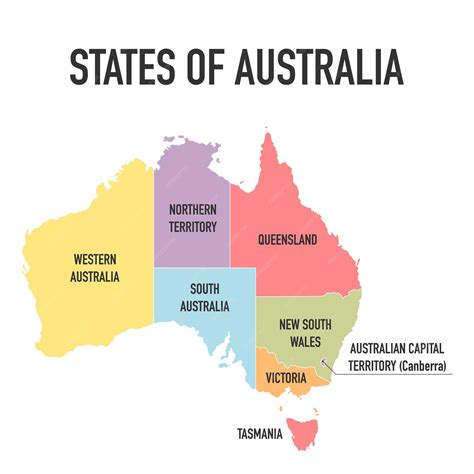 Premium Vector | Australia map new political detailed map separate ...