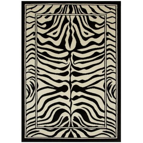 Black White Animal Zebra Print Rug | Living Room Rugs | Kukoon Rugs Online