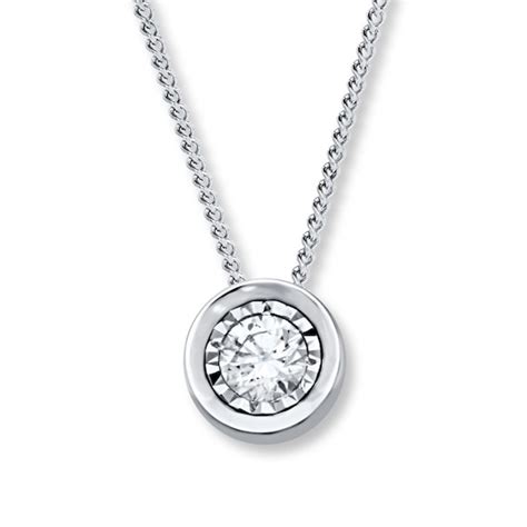 Diamond Solitaire Necklace 1/4 Carat 10K White Gold | Womens Necklaces | Necklaces | Kay