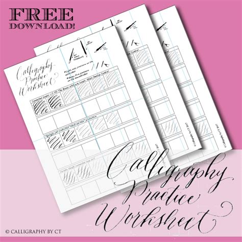 FREE Printable Calligraphy Practice Worksheet — Calligraphy by CT