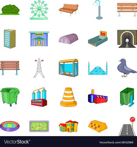 Laying infrastructure icons set cartoon style Vector Image