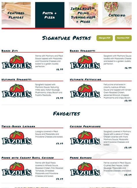 Fazolis Printable Menu - prntbl.concejomunicipaldechinu.gov.co