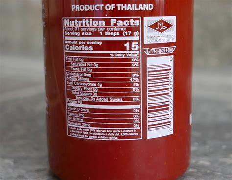 33 Sriracha Sauce Nutrition Label - Label Design Ideas 2020