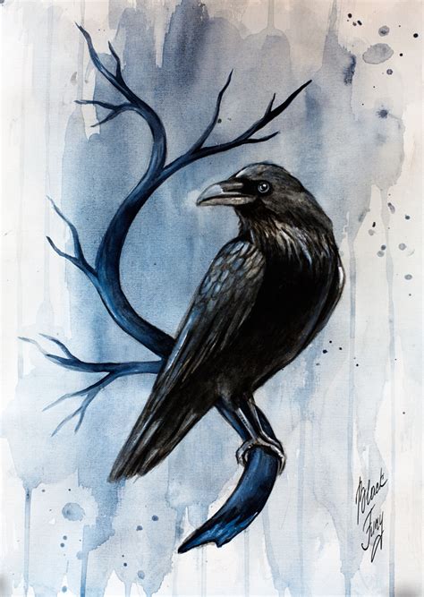 Black raven | Black bird tattoo, Raven art, Crow art