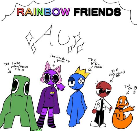 Rainbow friends au! | Rainbow, Friend memes, Friends