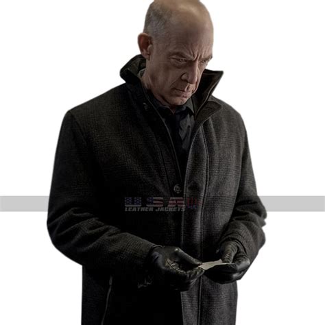 Counterpart J.K. Simmons Viscose Lining Black Wool Coat