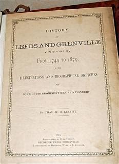 History of Leeds and Grenville Ontario, from 1749 to 1879, with Illustrations and Biographical ...