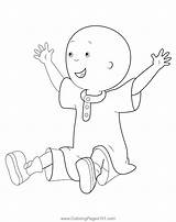 Happy Caillou Coloring Page For Kids  Free Printable sketch template