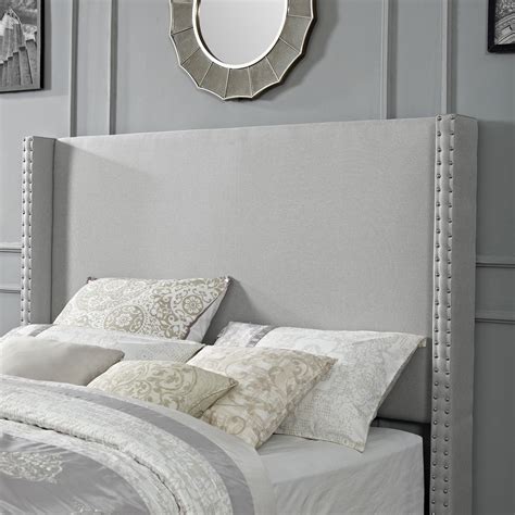 CASEY WINGBACK UPHOLSTERED FULL/QUEEN HEADBOARD IN DOVE GRAY LINEN - Walmart.com - Walmart.com