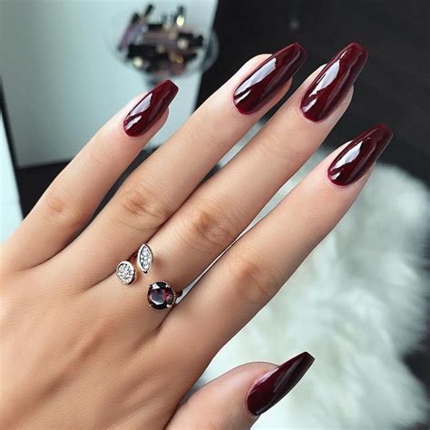 Pin by Anaelia Salazar on Nails | Burgundy acrylic nails, Long acrylic nail designs, Gel nails