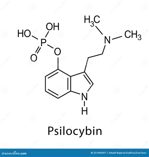 Psilocybin Molecule, Vector Chemical Formula Stock Vector ...