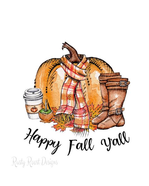 Happy Fall Y'all Png Fall Sublimation Designs Downloads - Etsy | Happy fall, Happy fall y'all ...