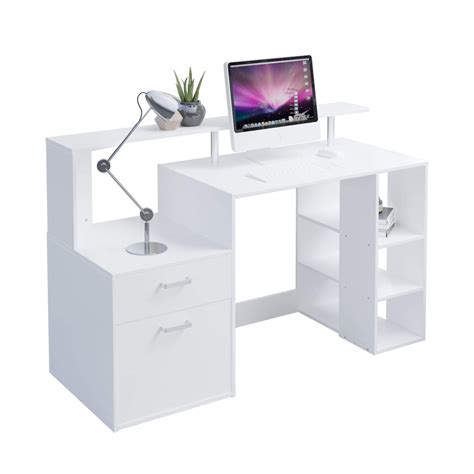 Buy OutwinCorner Desk Folding Wood Computer Desk with Drawers/Shelves Storage, Modern Home ...