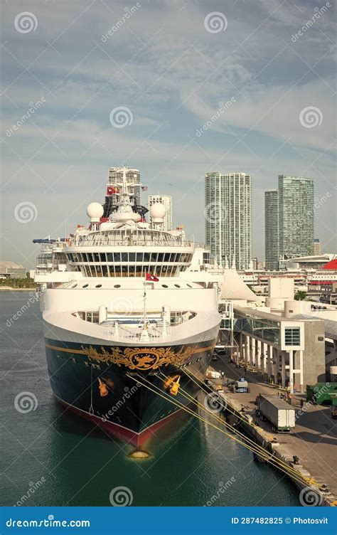 Miami, Florida USA - January 20, 2016: Disney Cruise Line Ship for Summer Tour Editorial Image ...