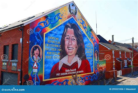 Bobby Sands Mural. editorial photo. Image of leader - 295531036