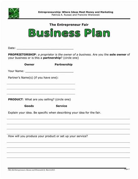 the business plan for small businesses