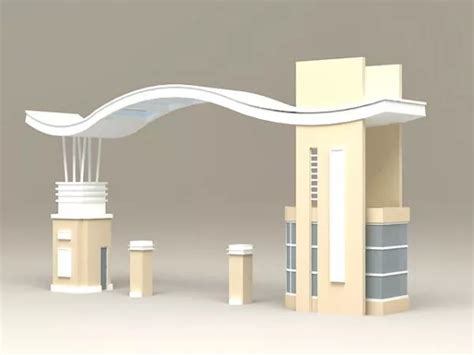 Building Main Gate Entrance Free 3d Model - .Max, .Vray - Open3dModel