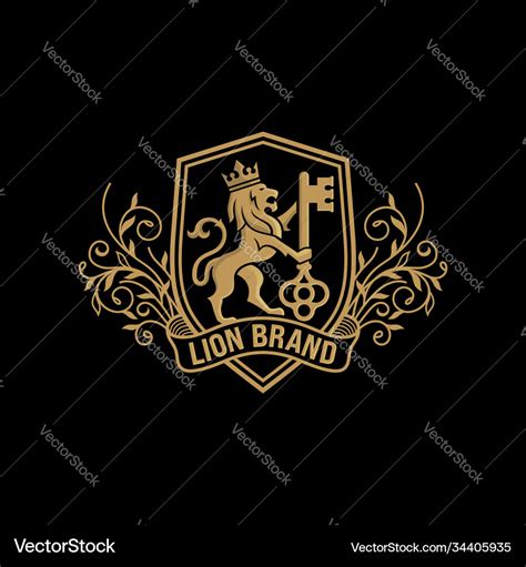 Luxury golden royal lion king logo design Vector Image