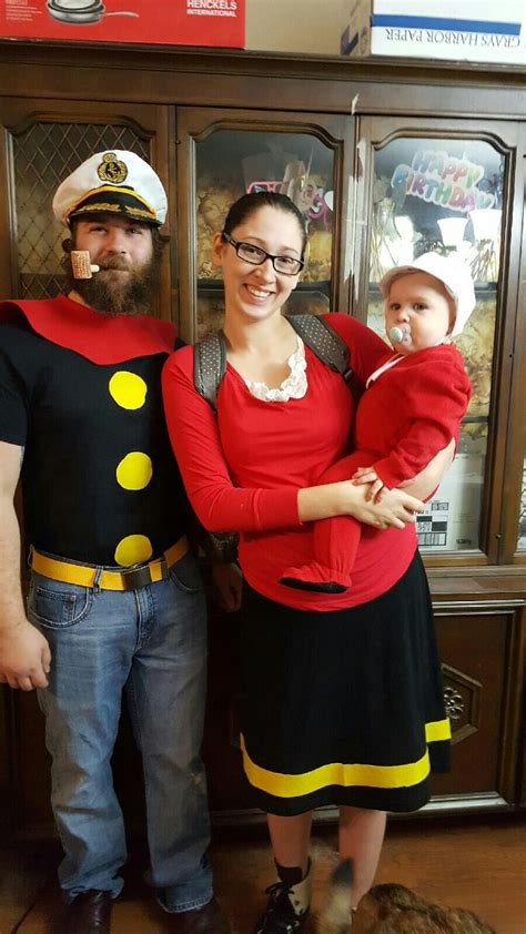 Popeye, Olive Oyl, and Swee'Pea family of three Halloween costume | Family halloween costumes ...