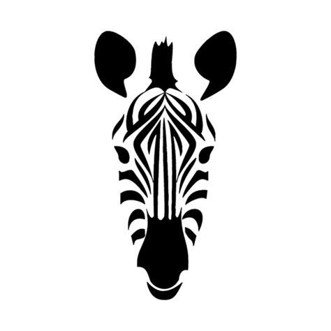 Zebra Face Black Stripes Art Silhouette - Zebra - T-Shirt | TeePublic